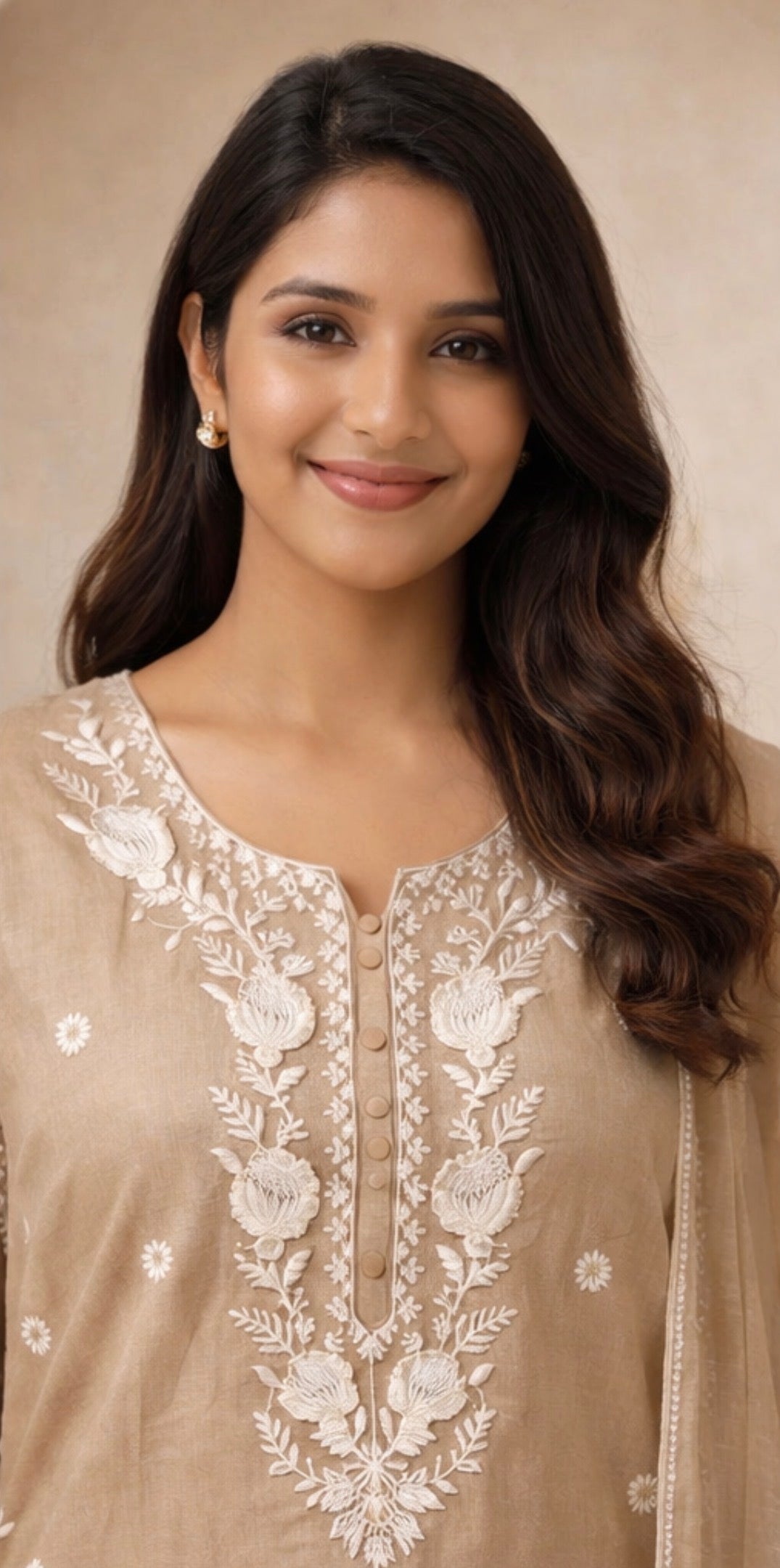 Beige 3 piece suit