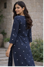 Blue ikat kurta set