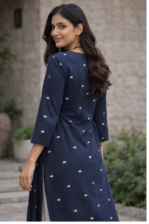 Blue ikat kurta set