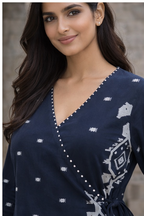 Blue ikat kurta set